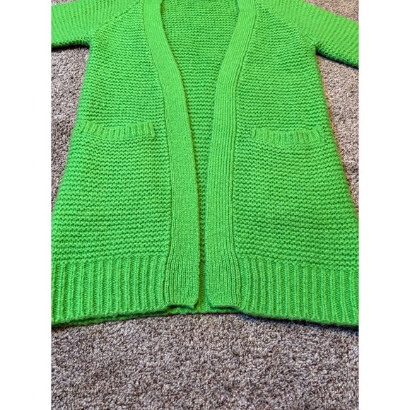 Scotch & Soda Chunky Knit Wool-Blend Open-Front Green Cardigan Sweater Small - Picture 6 of 14